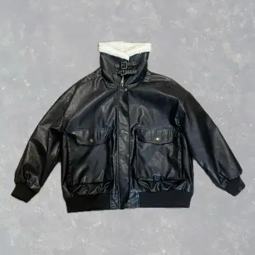 한국 걸리시 한국 스타일 보아 보아 자켓 가죽 자켓