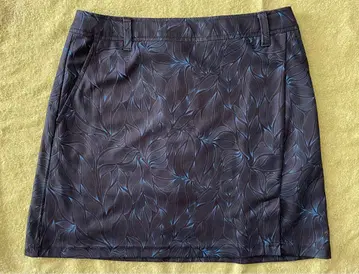 피도라 골프 여성용 스커트 블랙과 파랑 꽃무늬