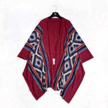 두지엠 클라세 면 린넨 치마요 패턴 네이티브 무늬 판초 가디건