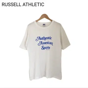 러셀 애슬레틱 화이트 미국 반팔 로고 티셔츠 L