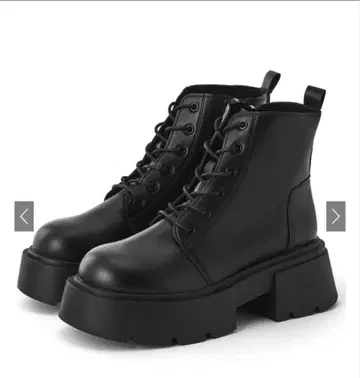 그레일 통굽 레이스업 숏부츠[zr1405] 블랙