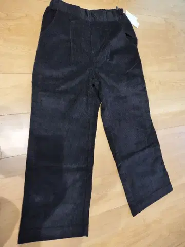 블랙 코듀로이 와이드 팬츠 여성용