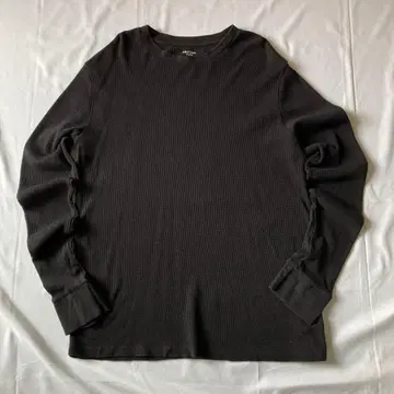 00s 써멀 롱 티셔츠 와플 원단 티셔츠 블랙 그런지 Y2K