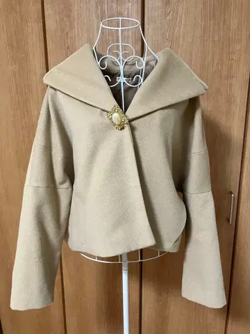 여성용 겨울 코트 숏 기장 베이지