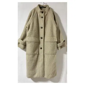 Ray BEAMS / 샤기 스탠드 카라 코트