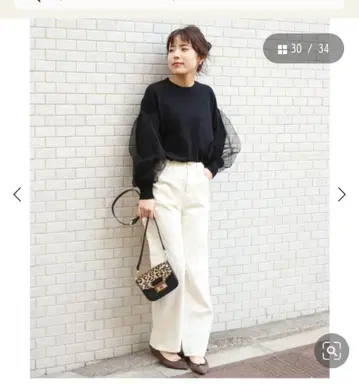 스픽 앤 스팬 코듀로이 스트레이트 팬츠 하의 S 사이즈 화이트