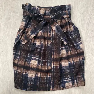 미사용 SABENA 체크 무늬 스커트