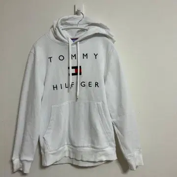 TOMMY HILFIGER 화이트 후드 부착 트레이닝복 M 사이즈