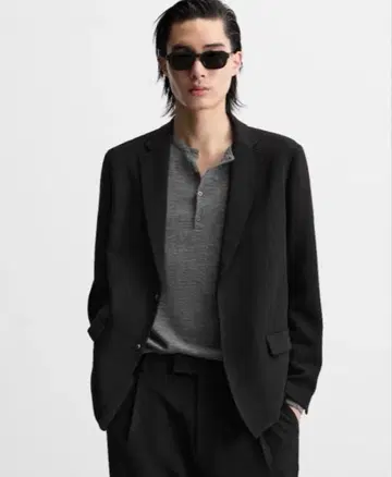 ZARA 릴랙스드 핏 정장 자켓 블랙 S