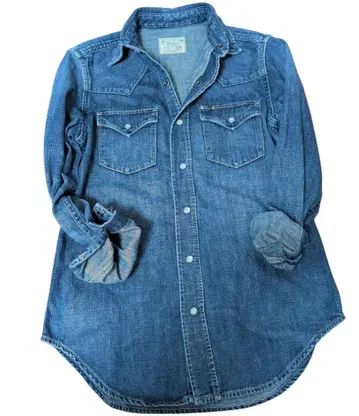 폴로 랄프로렌 새상품급 웨스턴 데님 셔츠 여성용