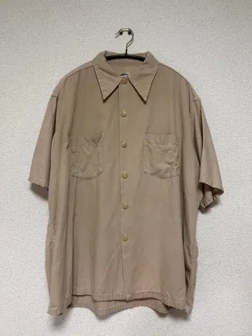 60s Workmaster 베이지 반팔 셔츠