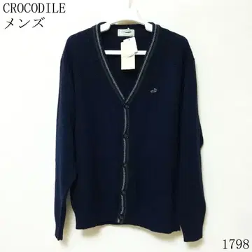 CROCODILE 남성용 가디건 L 네이비
