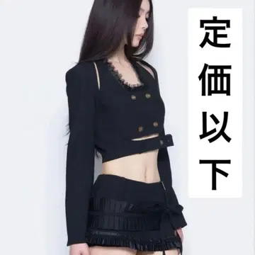 S 레이스 트리밍 수트 앙상블 theredthread 블랙