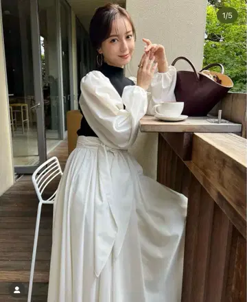 anuans 플레어 스커트 화이트