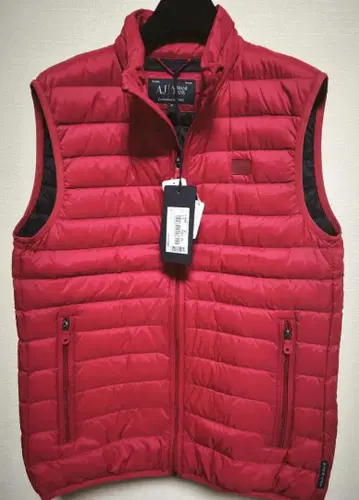 [ 아르마니 ARMANI JEANS ] 레드 퀼팅 다운 베스트 S 사이즈
