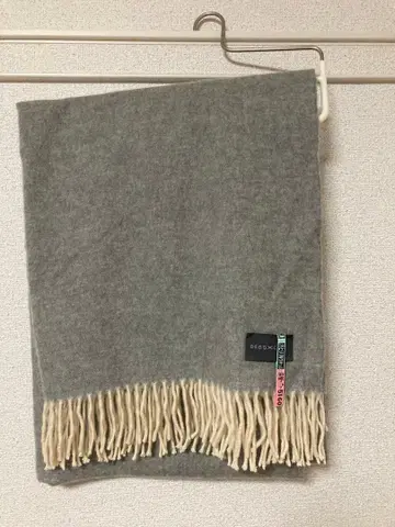 BEGG&CO 리버서블 캐시미어 스톨 대형 그레이