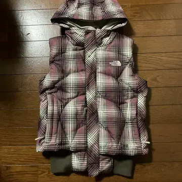 THE NORTH FACE 다운 베스트 S 사이즈 퍼플 체크