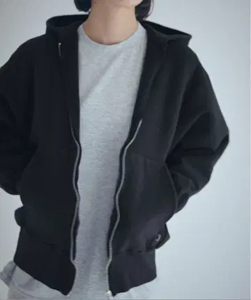 SEA 맨투맨 지퍼 후드티 블랙 미사용 새상품