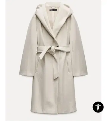 가격 인하 ZARA 후드 부착 베이지 롱 코트