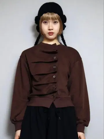 타이.미 버튼업 스웨트셔츠 브라운