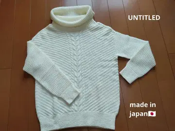 UNTITLED 화이트 터틀넥 니트 스웨터