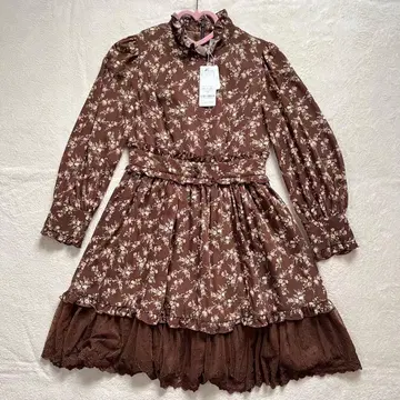 로디스포토 프릴 플로라 하이넥 원피스