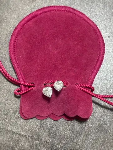 하트형 크리스탈 귀걸이 실버 925