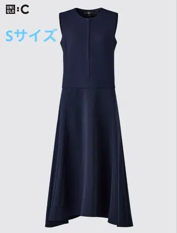 하프 지퍼 원피스 슬리브리스 S