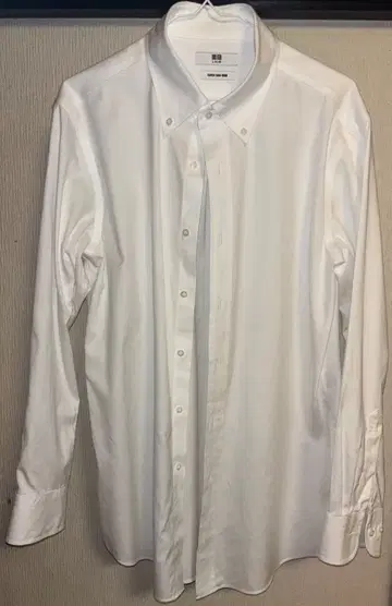 유니클로 슈퍼 논아이론 버튼다운 긴팔 L 포켓 없음 레귤러