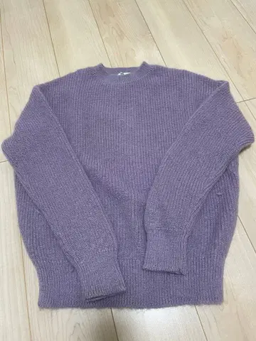 UNITED ARROWS 퍼플 라일락 모헤어 긴팔 니트