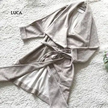 루카 LUCA 베이지 롱 가디건 허리 리본 포함 F