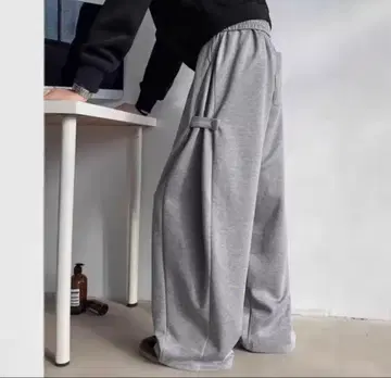 그레이 와이드 팬츠 맨투맨 헤비웨이트