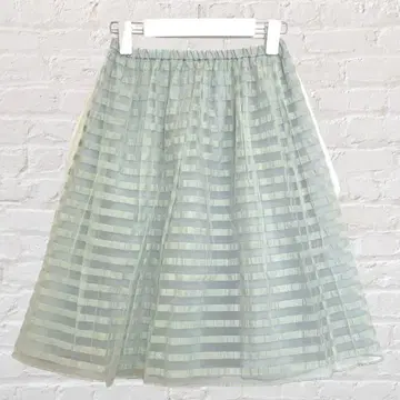 바나나레트 샤샤 스커트 이너 보더 허리밴딩 더스티 컬러