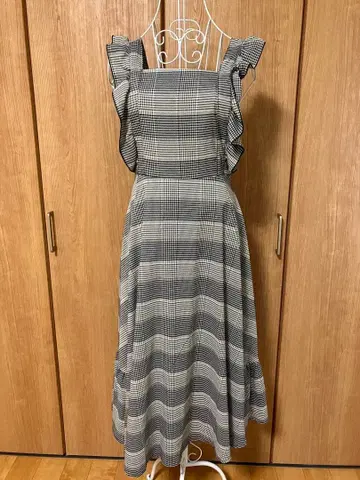 여성용 점프 스커트 롱 원피스 롱 기장 체크 무늬 귀여운 겨울 가을