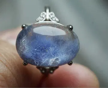 W2601 고품질 듀모르티에라이트 인 쿼츠 실버 반지