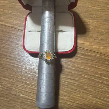 오렌지 오팔 실버 반지 14호