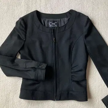 새상품급 쿠 드 샹스 노카라 자켓 울 저지