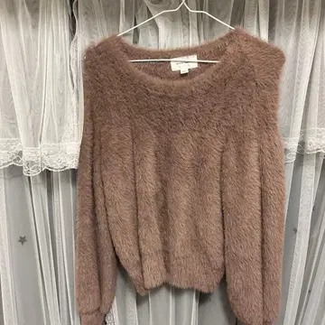 JILL STUART 핑크 퍼 스타일 니트 긴팔