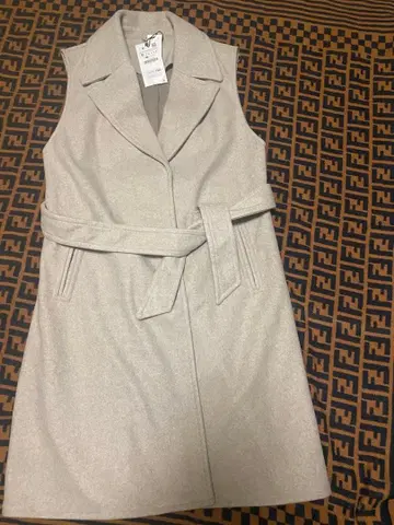 라이트 그레이 슬리브리스 롱 코트 Zara