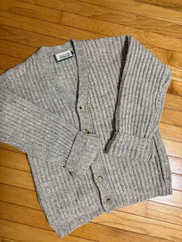 MACALASTAIR 리브 편직 가디건 M 사이즈 그레이
