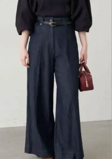 IENA (이에나) 브라이트 데님 소프트 와이드 팬츠 인디고 36