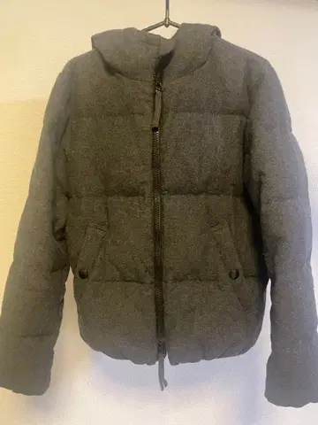 nano 후드 부착 다운 자켓 그레이