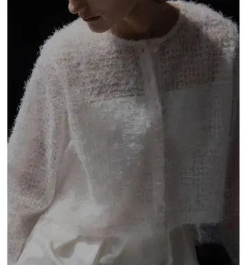 페더 튤 가디건 화이트 긴팔 FREE 새상품