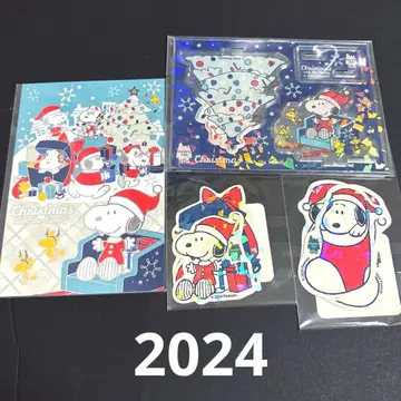 스누피 타운 크리스마스 스티커 아크릴 스탠드 아트 카드