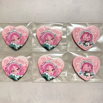 에이리언 스테이지 에이스테 미지 하트형 캔뱃지