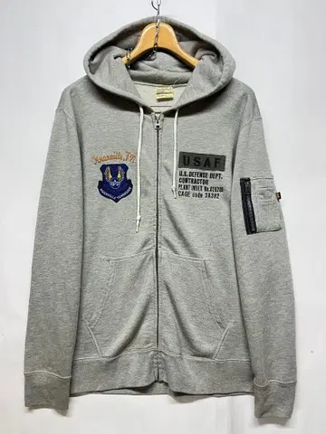 인기 알파 인더스트리 백 프린트&와펜 후드티 M 사이즈