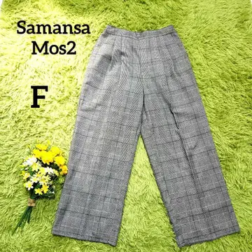 [ 사만사 모스모스 ] 슬랙스 F 그레이 안감 부착 체크 무늬 오피스