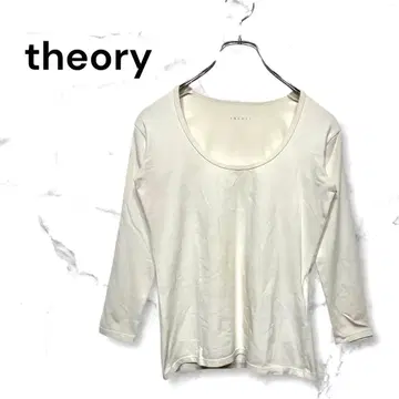 띠어리 긴팔 티셔츠 셔츠 U넥 레귤러 기장 화이트 LL 사이즈