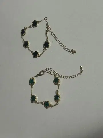 플라워 모티브 골드 팔찌