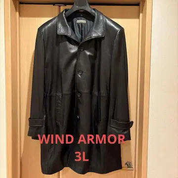 WINDARMOR 블랙 롱 가죽 자켓 3L